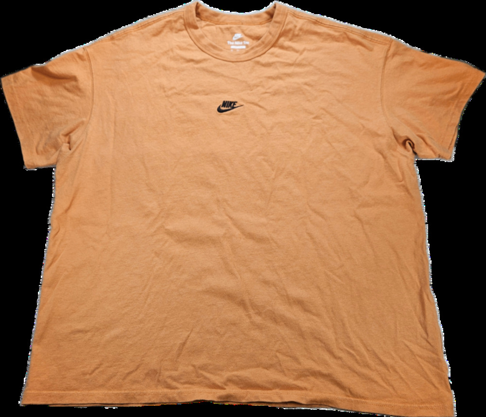 The NIKE Tee Embroidered Center Swoosh T-Shirt Men's Rust Orange XXL Loose Fit